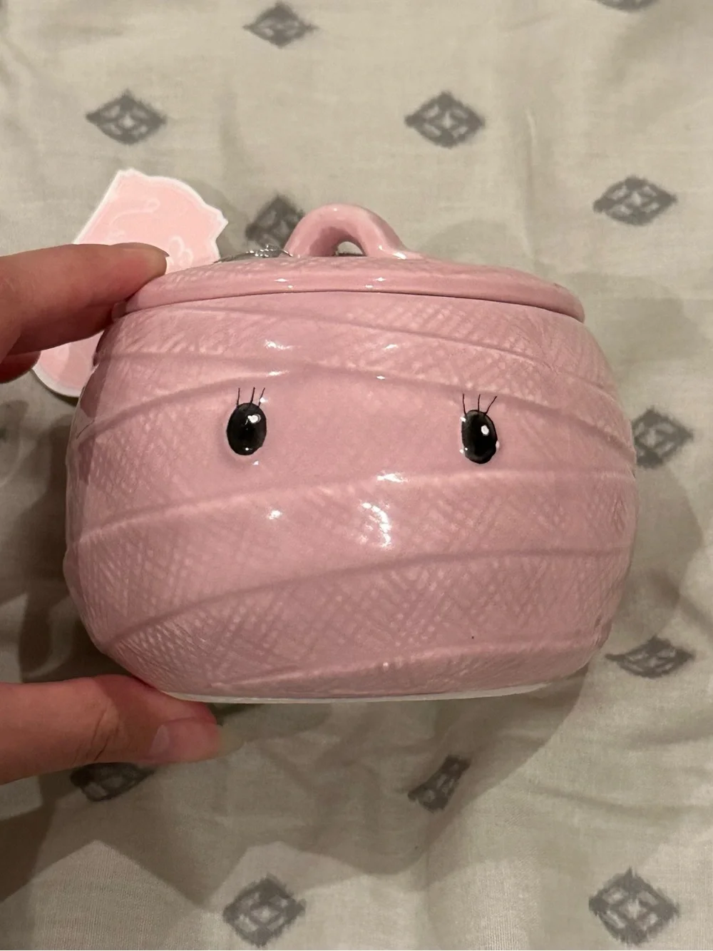Pink Mummy Halloween Sugar Pot